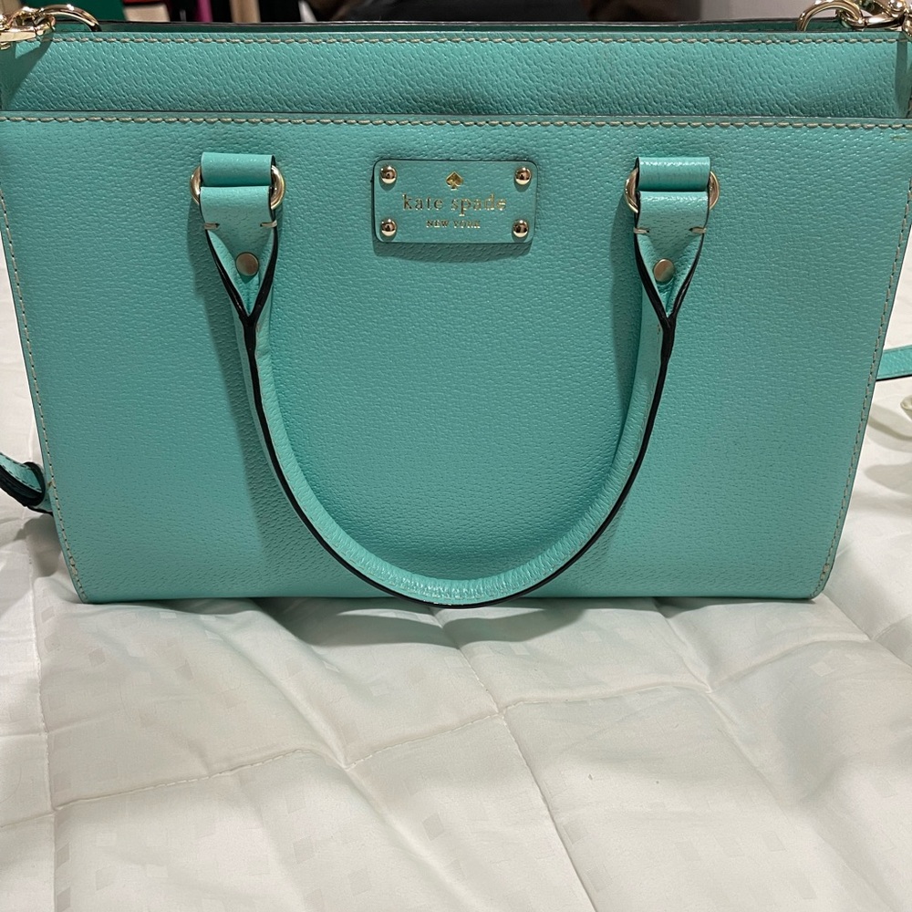 Kate Spade Blue Satchel with Structured Design and gold  Hardware